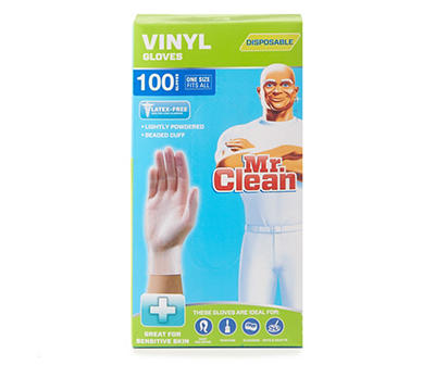 Disposable Vinyl Gloves, 100-Count