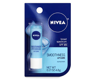 NIVEA Smoothness Broad Spectrum SPF 15 Lip Care + Sunscreen 0.17 oz. Carded Pack