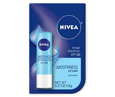NIVEA Smoothness Broad Spectrum SPF 15 Lip Care + Sunscreen 0.17 oz. Carded Pack