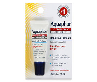 Aquaphor Broad Spectrum SPF 30 Lip Protectant + Sunscreen .35 fl. oz. Carded Pack