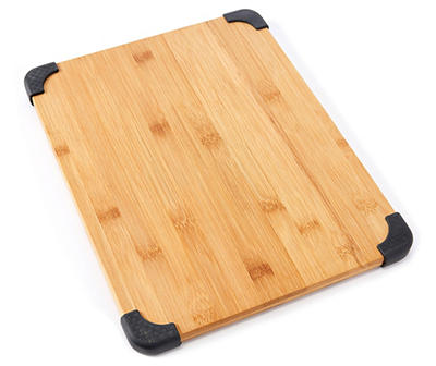 3-Piece Reversible Bamboo Cutting Board Set w/ Non-Skid Silicone Corners 