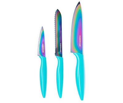 Color Series Rainbow Titanium Knife 3-Piece Set
