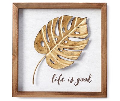 "Life is Good" Palm Leaf Wall Plaque
