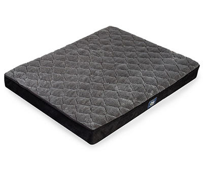 Gray & Black Orthopedic Quilted Pillow Top Pet Bed, (27