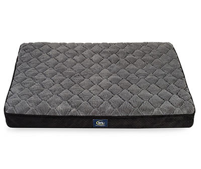 Gray & Black Orthopedic Quilted Pillow Top Pet Bed, (27" x 36")