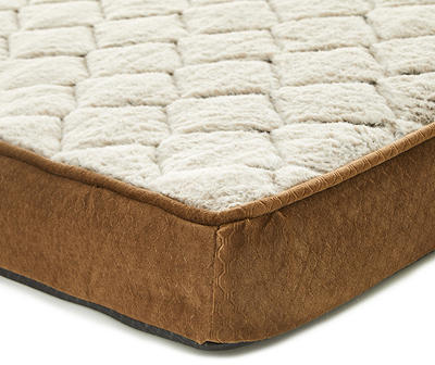 Brown & Tan Orthopedic Quilted Pillow Top Pet Bed, (27" x 36")