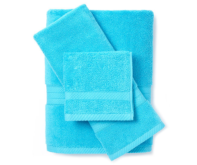 Just Home Pool Blue Wash Cloths, 4-Pack