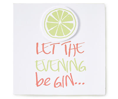 "Let The Evening Be-Gin" Lime Mini Box Plaque