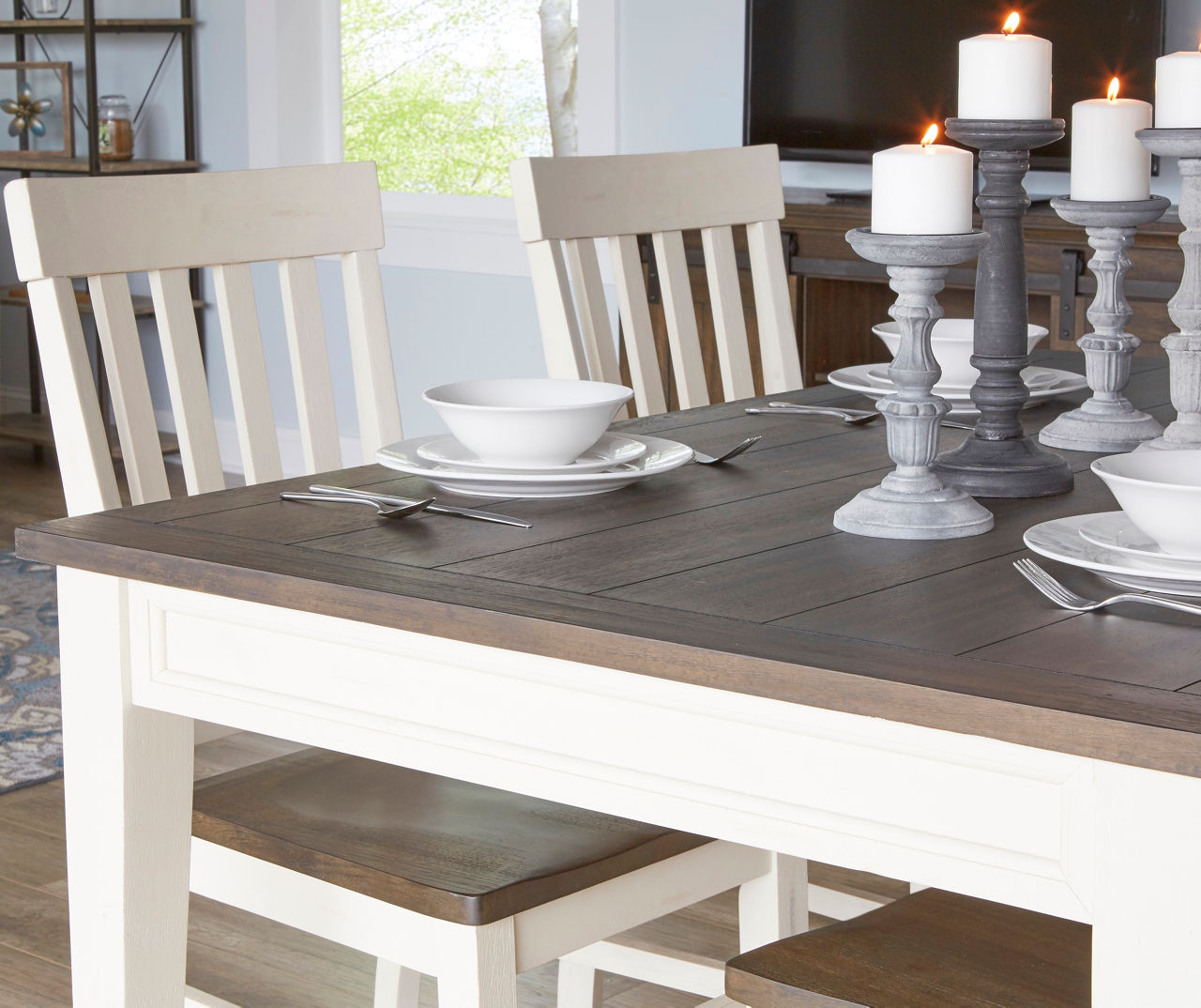 Real Living Caylie Farmhouse Dining Table Big Lots