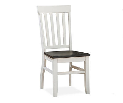 Caylie White & Brown Farmhouse Dining Chair