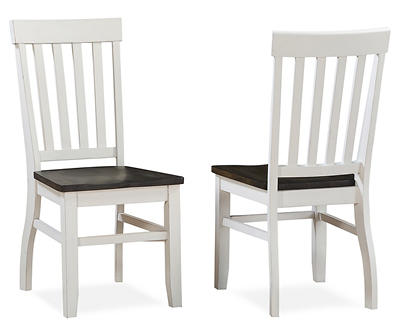 Caylie White & Brown Farmhouse Dining Chairs, 2-Pack