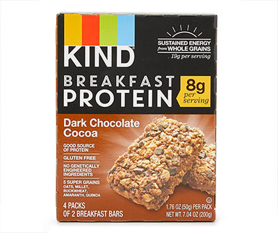 Dark Chocolate Cocoa Breakfast Protein Bars, 4-Pack