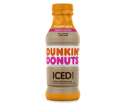Dunkin' Donuts Pumpkin Spice Iced Coffee Bottle, 13.7 fl oz