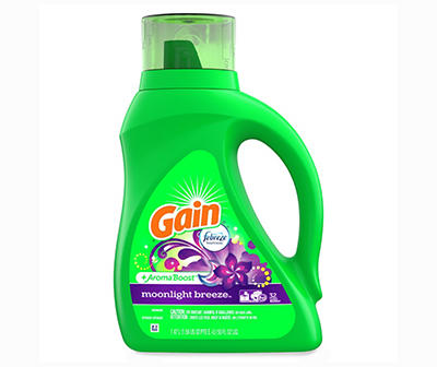 Gain + Aroma Boost Liquid Laundry Detergent, Moonlight Breeze Scent, 32 Loads, 50 fl oz, HE Compatible