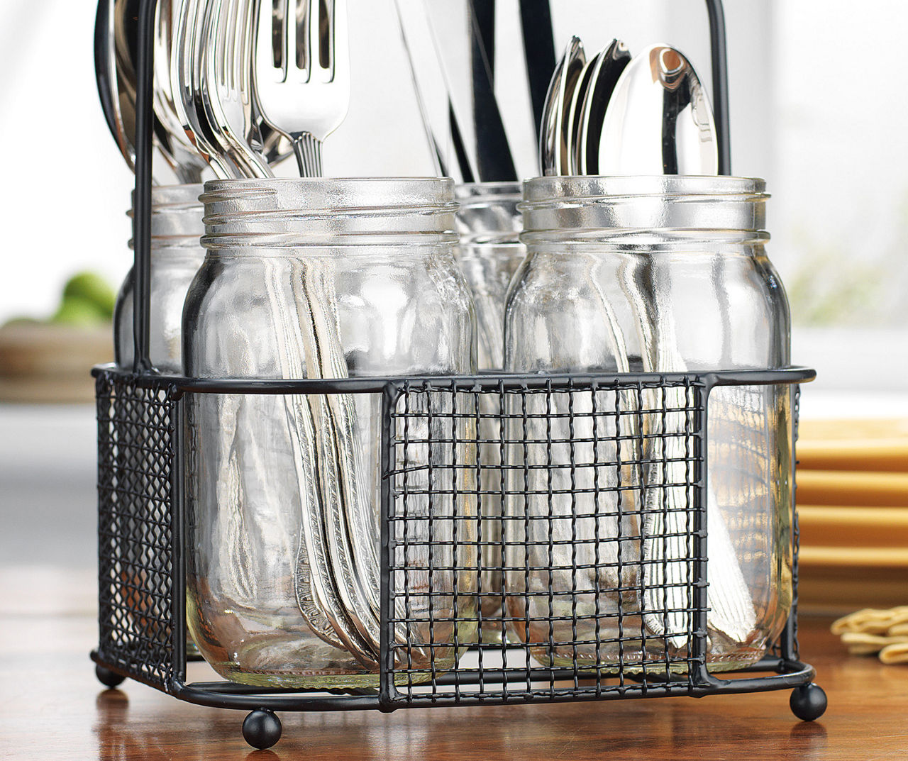 Home Essentials Square Flatware 5-Piece Caddy