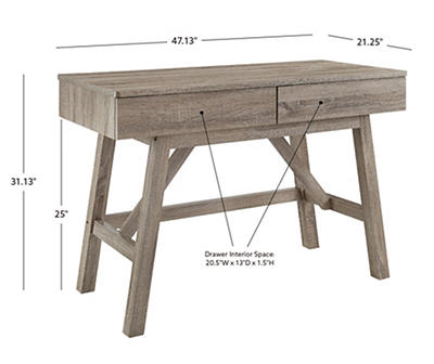 Margo Gray 2-Drawer Wood Desk