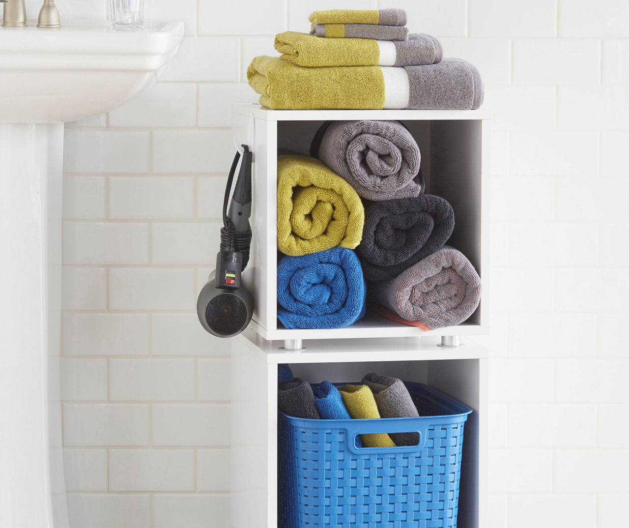 Reversible Bathroom Storage Shelf