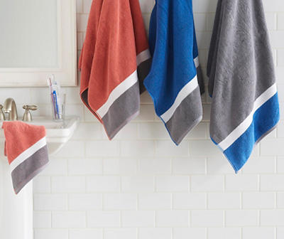 Blue & Gray Reversible Bath Towel