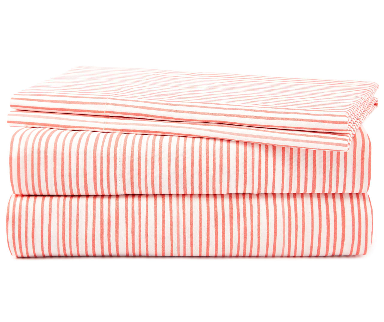 Just Home Just Home Coral Pinstripe Sheet Sets | Big Lots