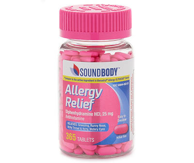 Allergy Relief 25mg Mini Tabs, 365-Count