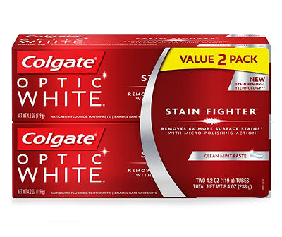 Optic White Stain Fighter Toothpaste, 2-Pack
