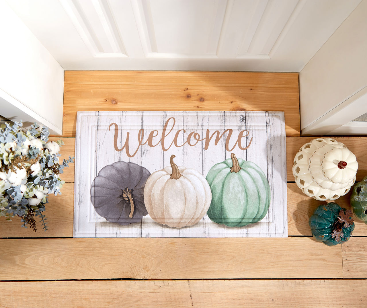 Welcome Home Pumpkin Doormat, 18x30 in.