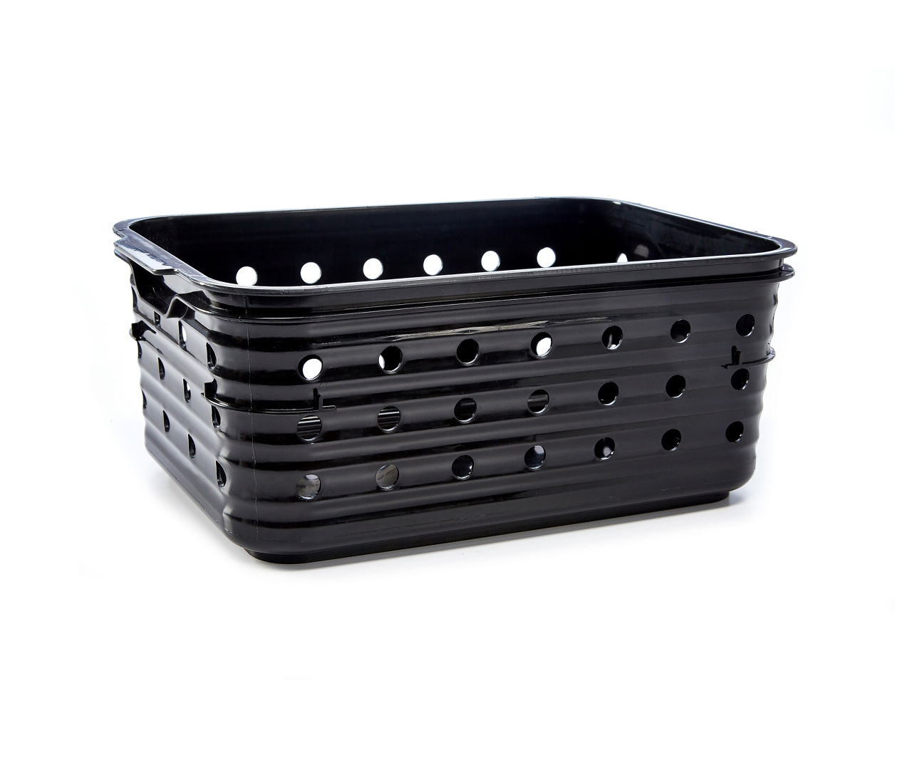 Dial Black Cutout Dots Storage Basket, (16.75)