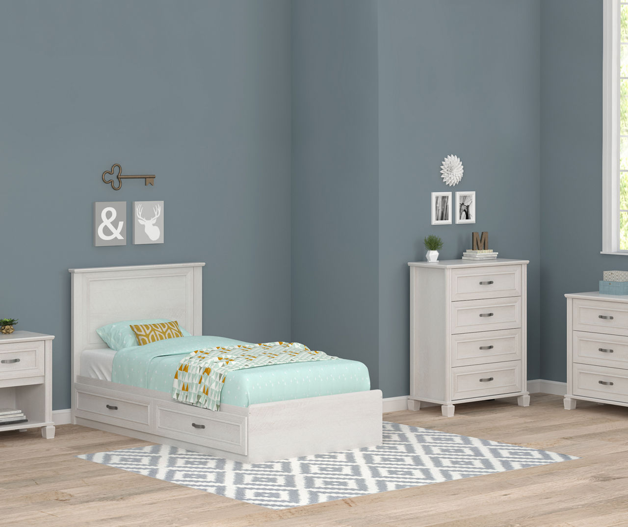 Ameriwood magnolia white oak full outlet mates storage bed