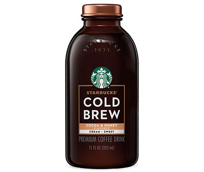Starbucks Cold Brew Cocoa & Honey w/Cream Coffee 11 Fluid Ounce Glass Bottle