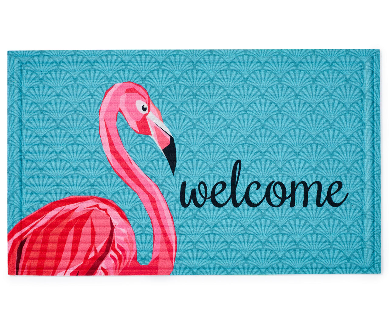"Welcome" Pink Famingo Indoor/Outdoor Doormat, (18" x 30")