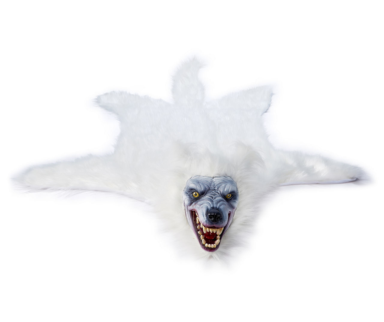 Animatronic Howling Werewolf Rug With White Fur | Big Lots