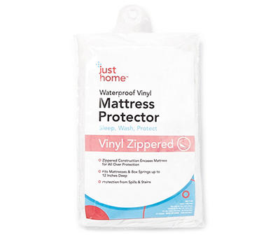 King Zippered Vinyl Protective Mattress Cover 