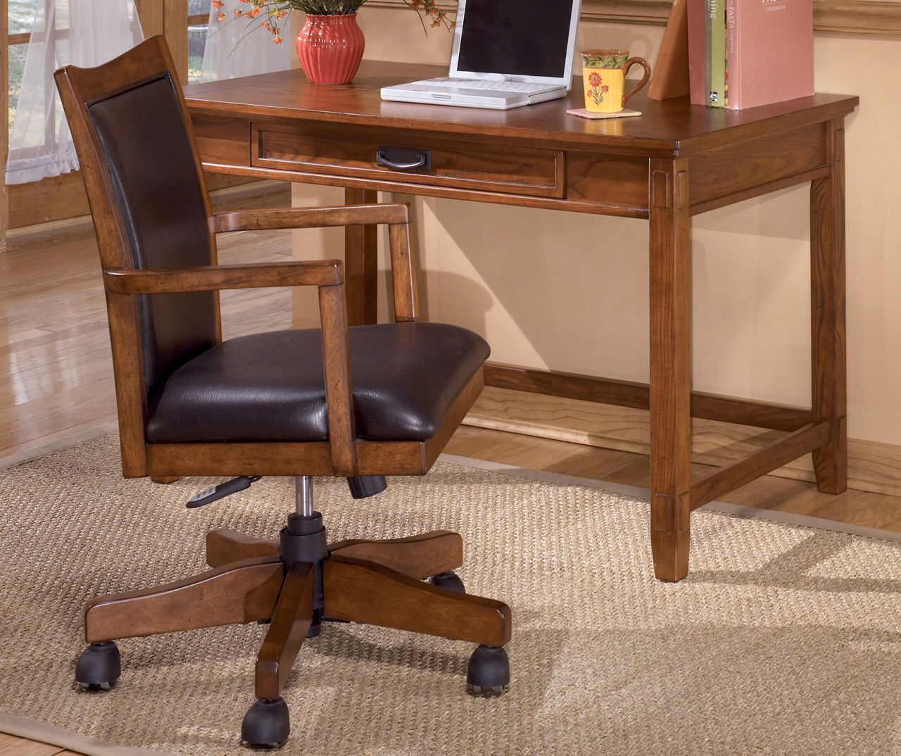 Buy Writing Desk for Home Office Small Desk With Drawer Oak Mid