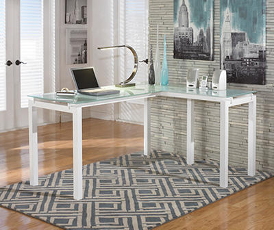 Baraga White L-Shaped Corner Desk