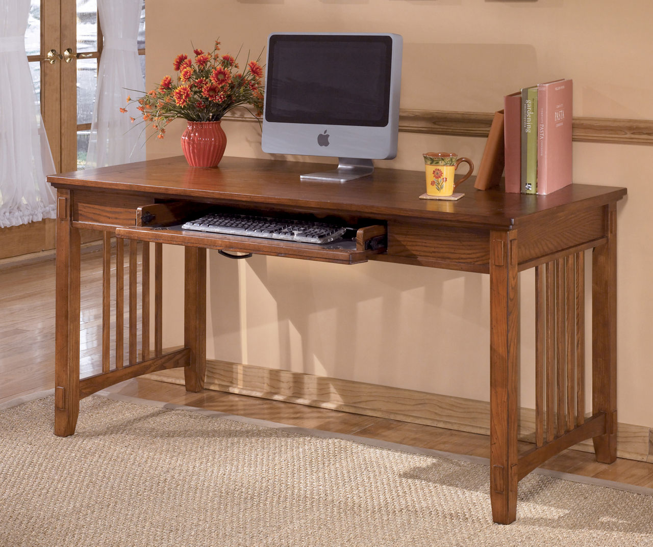 Large Cross Island Brown Desk