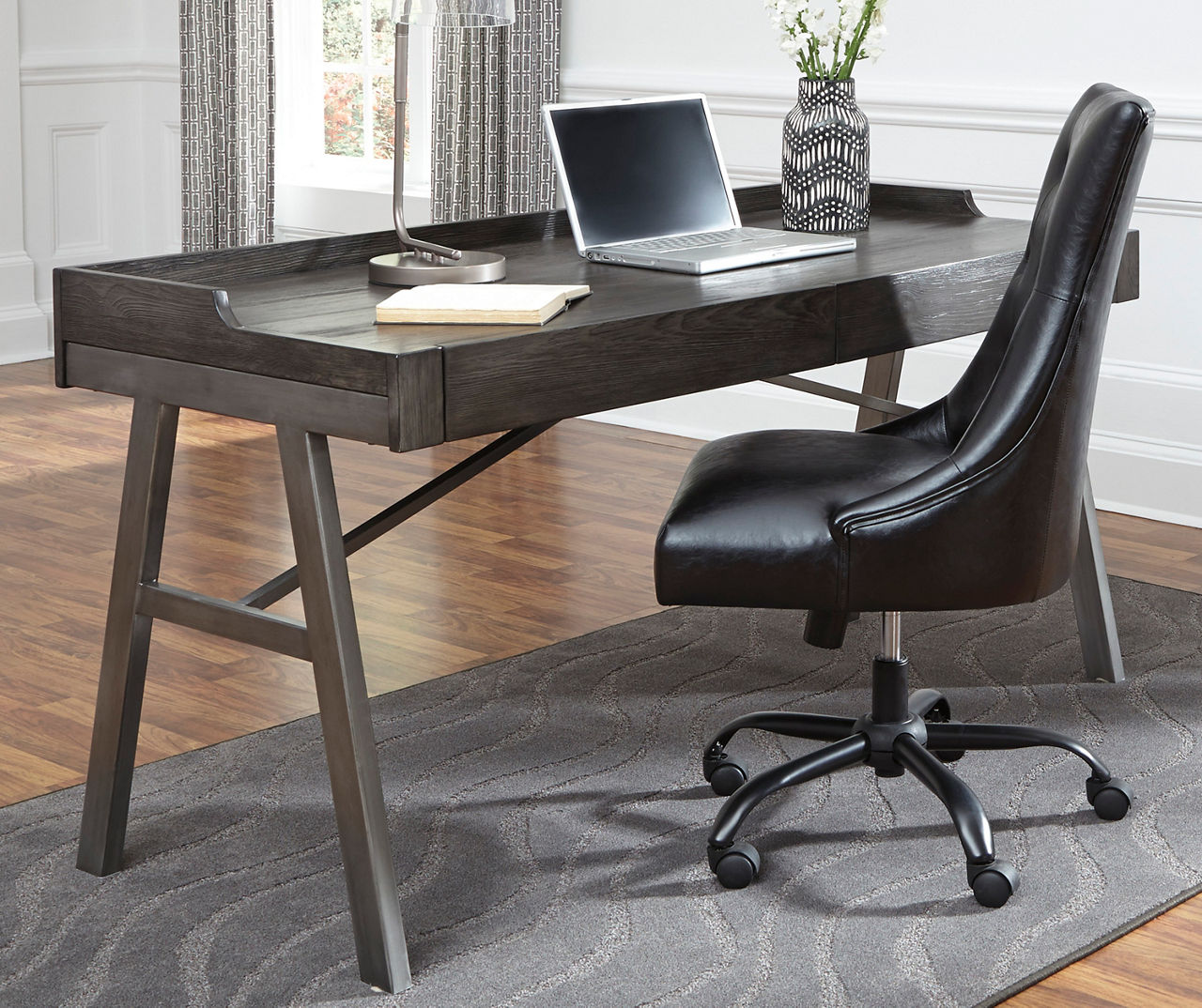 Ashley Freedan Home Office Desk - Grayish Brown