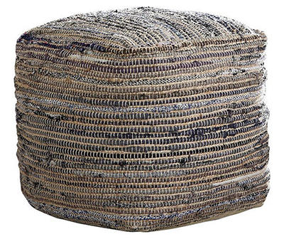Absalom Natural Chenille Pouf