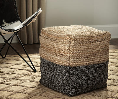 Sweed Valley Natural & Black Pouf