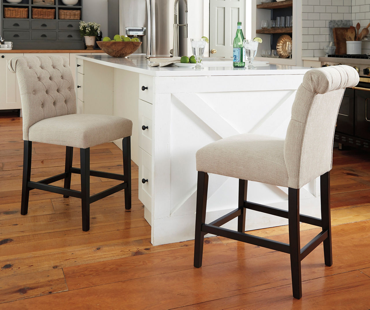 White linen deals counter stools