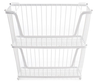 White Stackable Pantry Basket