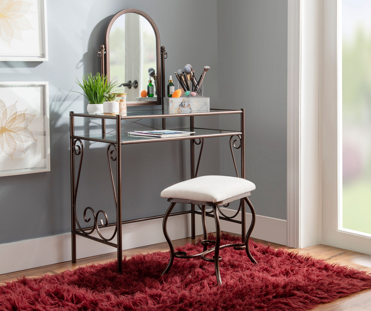 Big lots discount vanity and stool