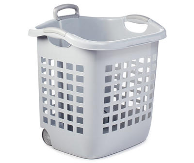 Ultra Gray Wheeled 1.75 Bushel Laundry Basket