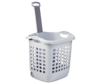 Ultra Gray Wheeled 1.75 Bushel Laundry Basket