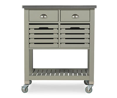 Laurie Gray Steel Top Kitchen Cart with Drawers