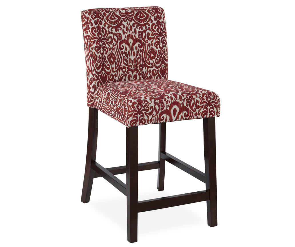24" Damask Red Counter Stool