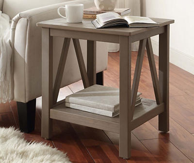 RUSTIC GRAY END TABLE
