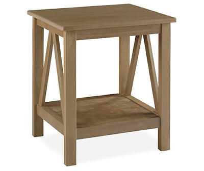 RUSTIC GRAY END TABLE