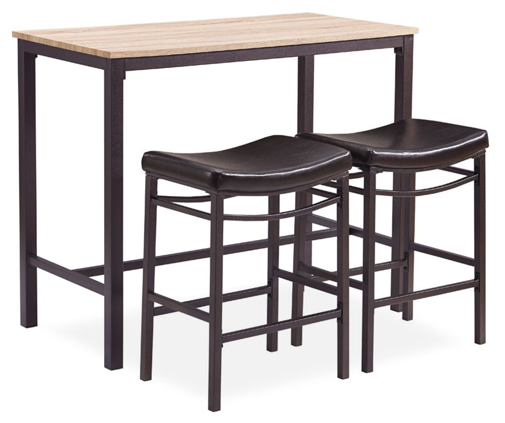 Max Brown Blonde 3 Piece Pub Table Set Big Lots