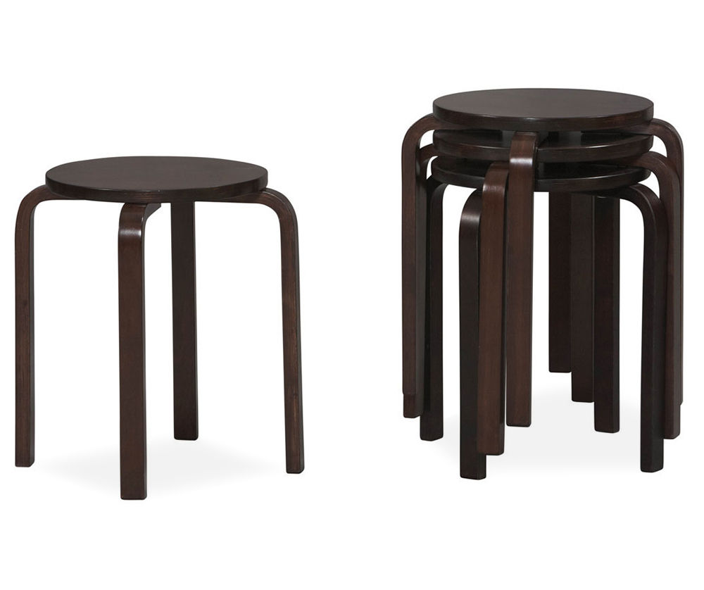 Wenge Bentwood 4-Piece Stool Set