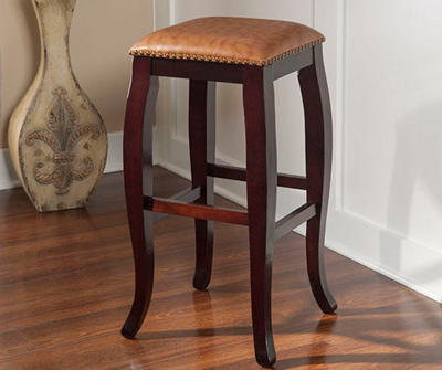 24" Square Top Caramel Backless Counter Stool